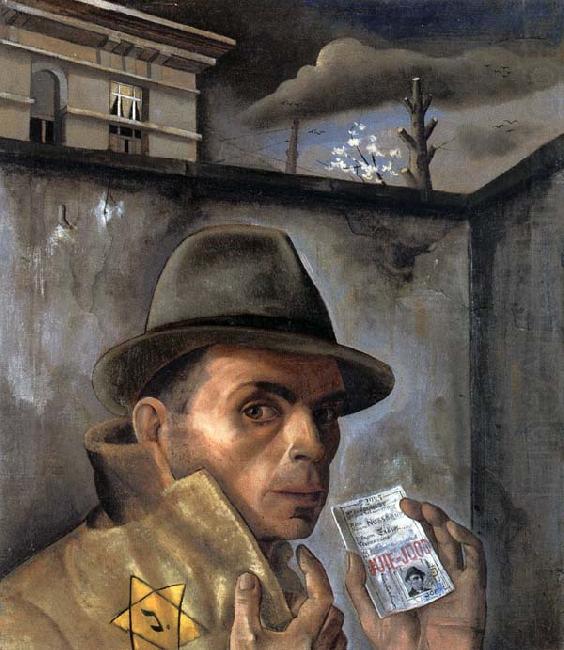 Felix Nussbaum Self-Portrait wiht jewish Identity Card china oil painting image